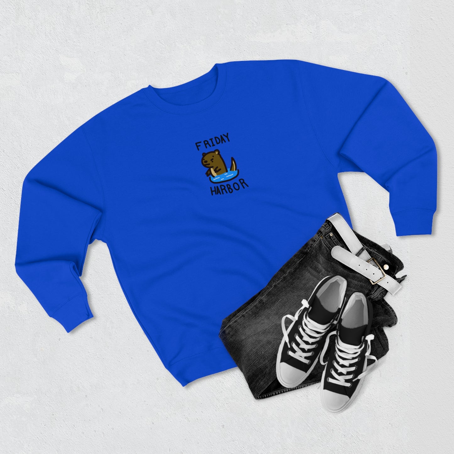 Friday Harbor Otter - Adult Crewneck Sweatshirt