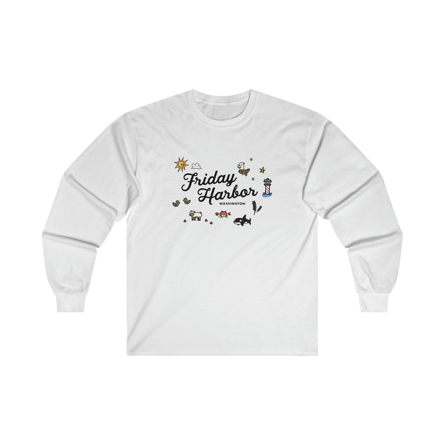 Friday Harbor Collage - Ultra Cotton Long Sleeve Tee