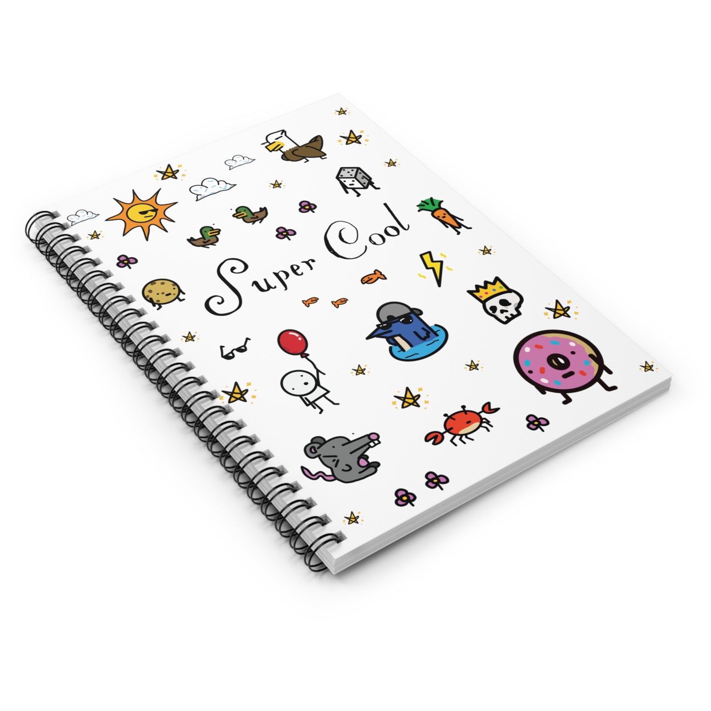 "Super Cool" Collage Spiral Notebook - Ruled Line