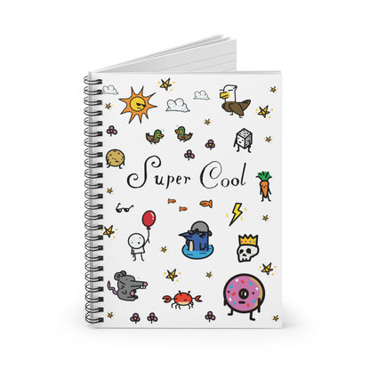 "Super Cool" Collage Spiral Notebook - Ruled Line