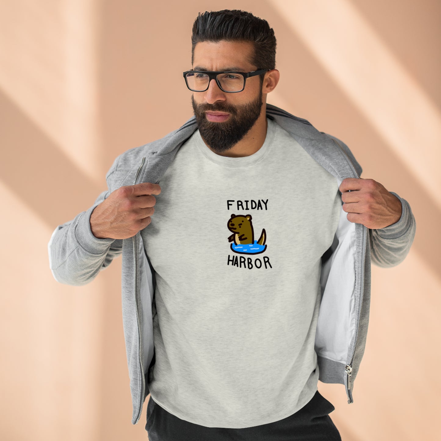 Friday Harbor Otter - Adult Crewneck Sweatshirt