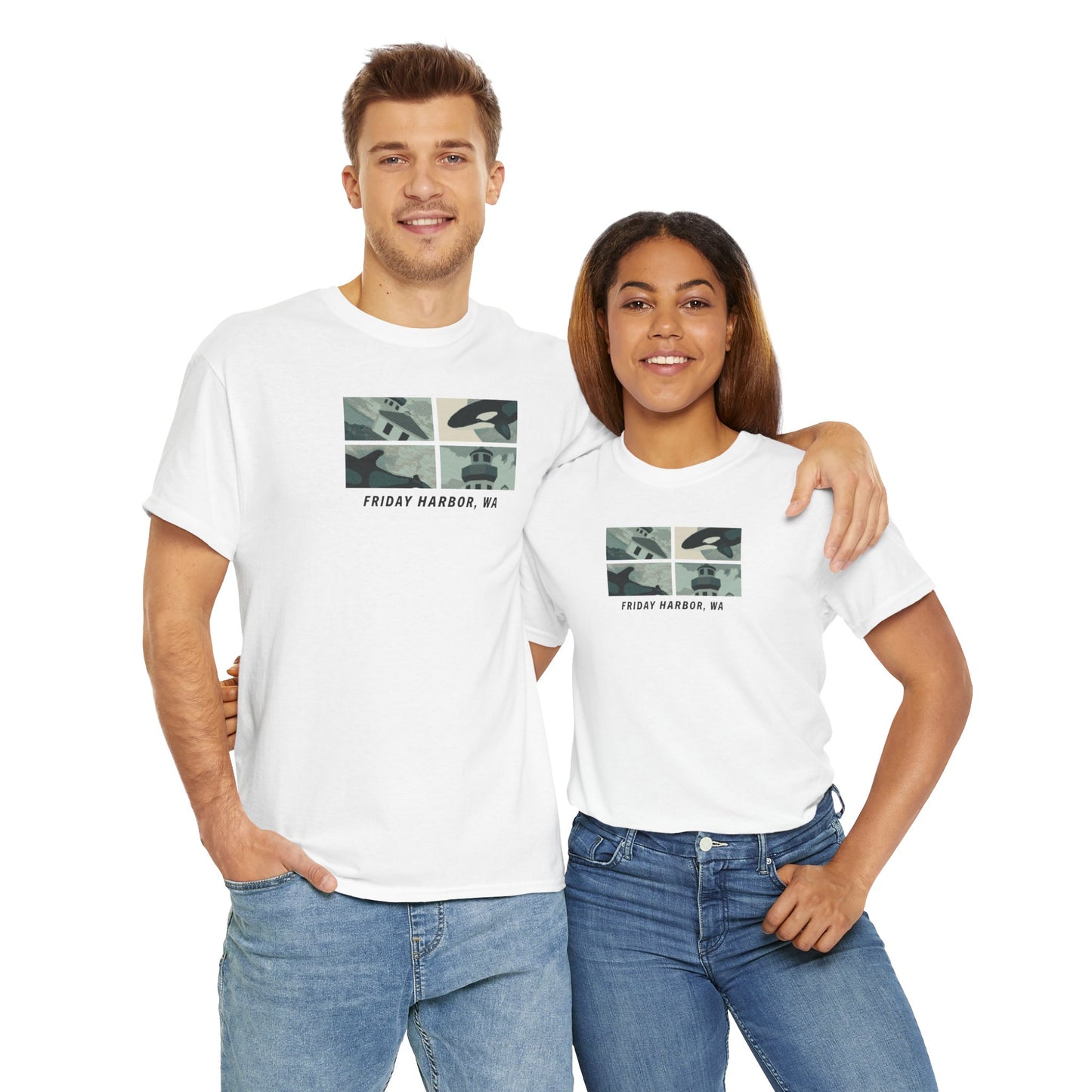 FH Orca and Lighthouse - Adult T-shirt