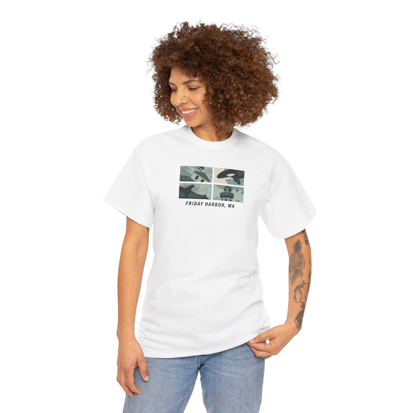 FH Orca and Lighthouse - Adult T-shirt