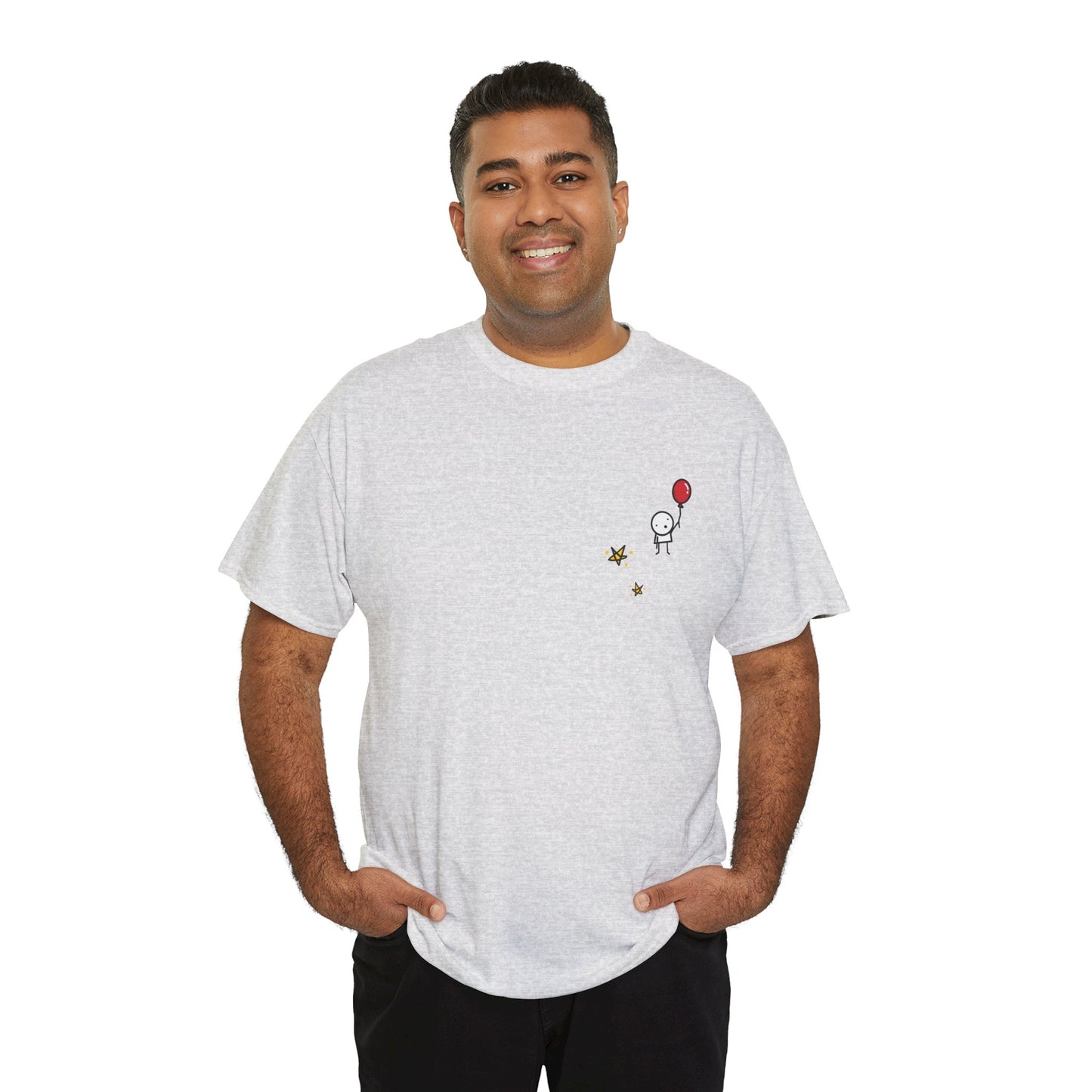 Boy with Balloon and Stars - Adult Heavy Cotton™ Tee
