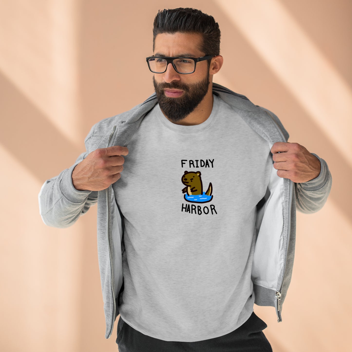 Friday Harbor Otter - Adult Crewneck Sweatshirt