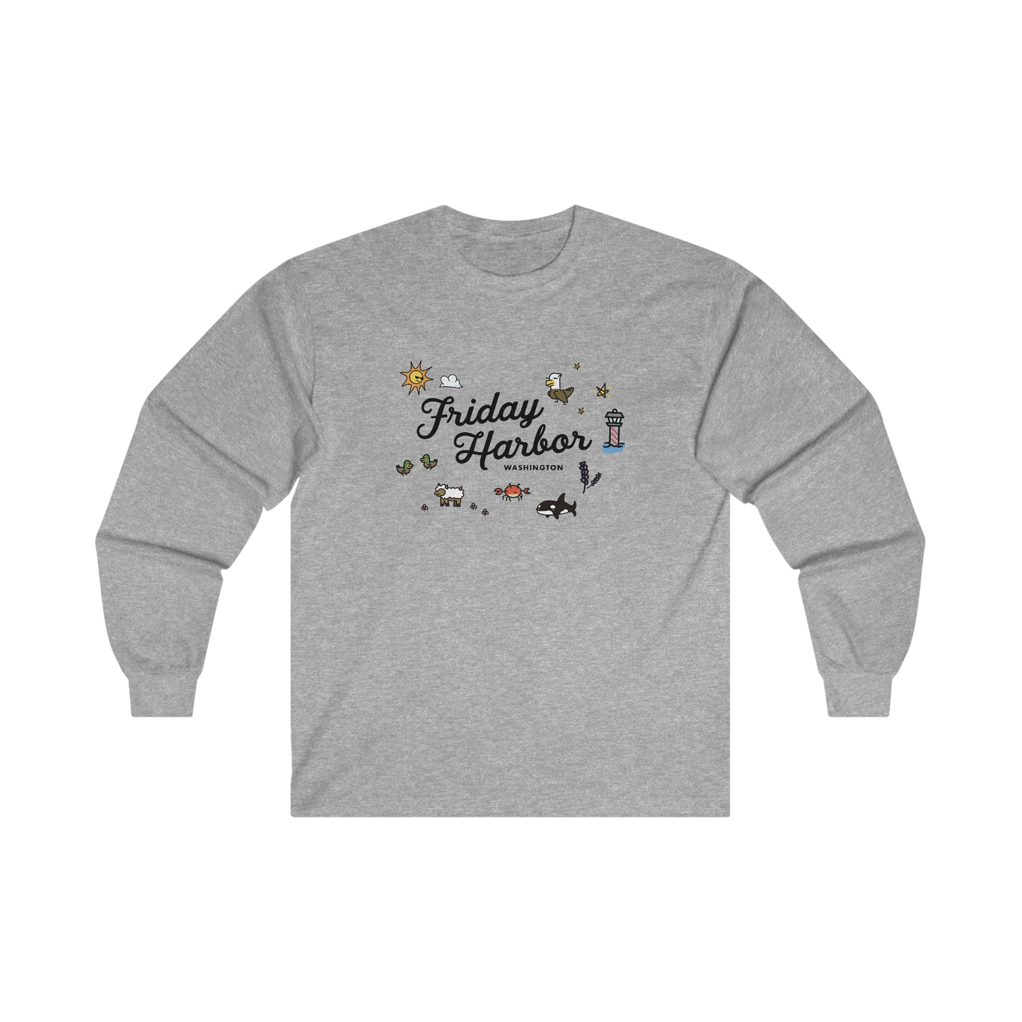 Friday Harbor Collage - Ultra Cotton Long Sleeve Tee