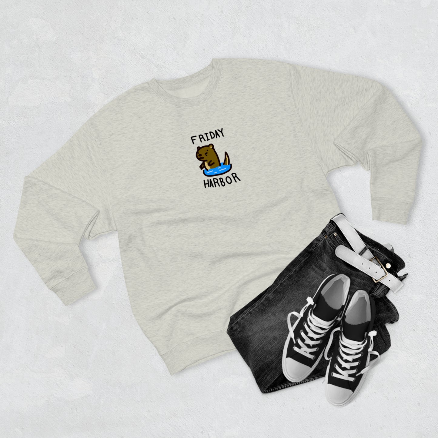 Friday Harbor Otter - Adult Crewneck Sweatshirt