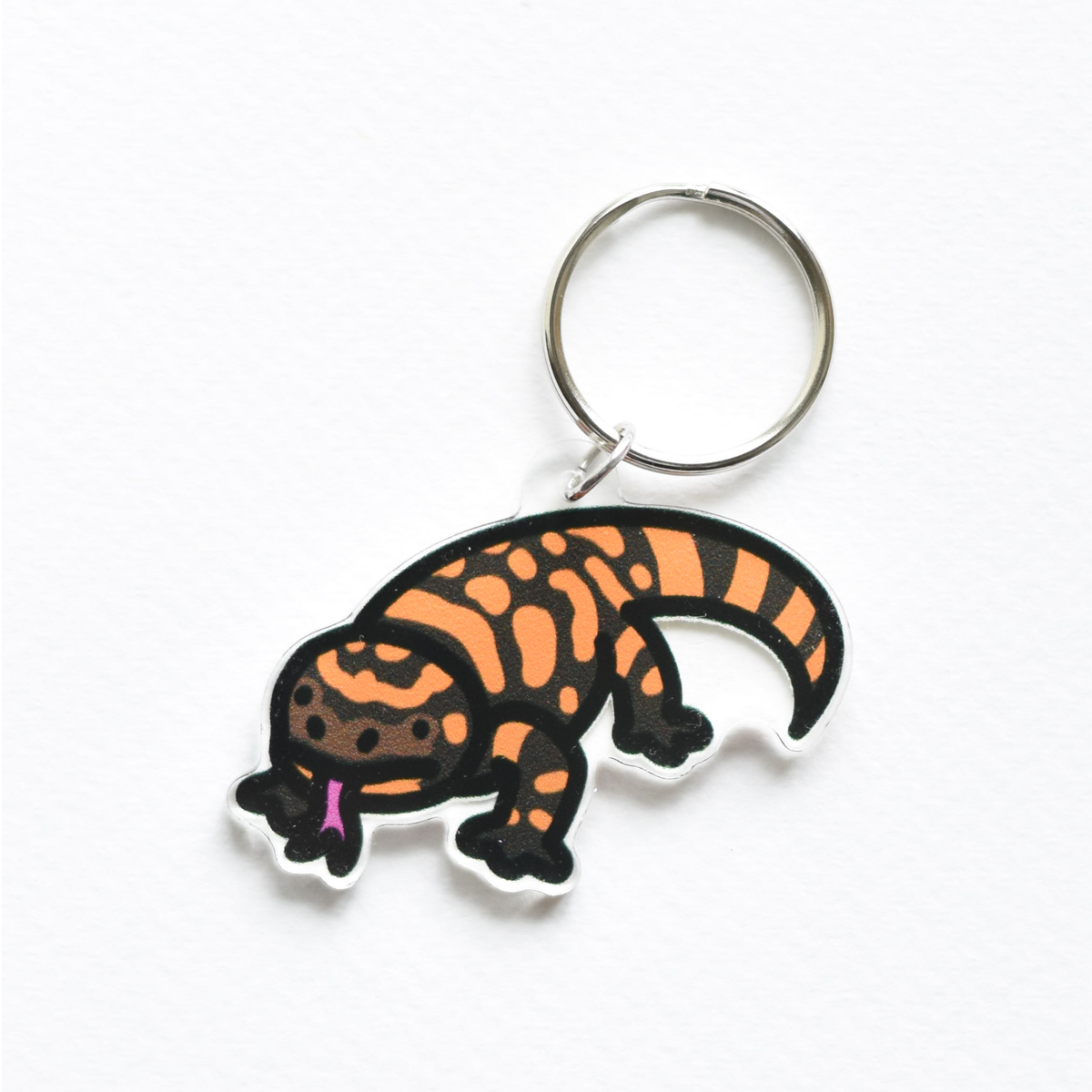 Gila monster charm key ring