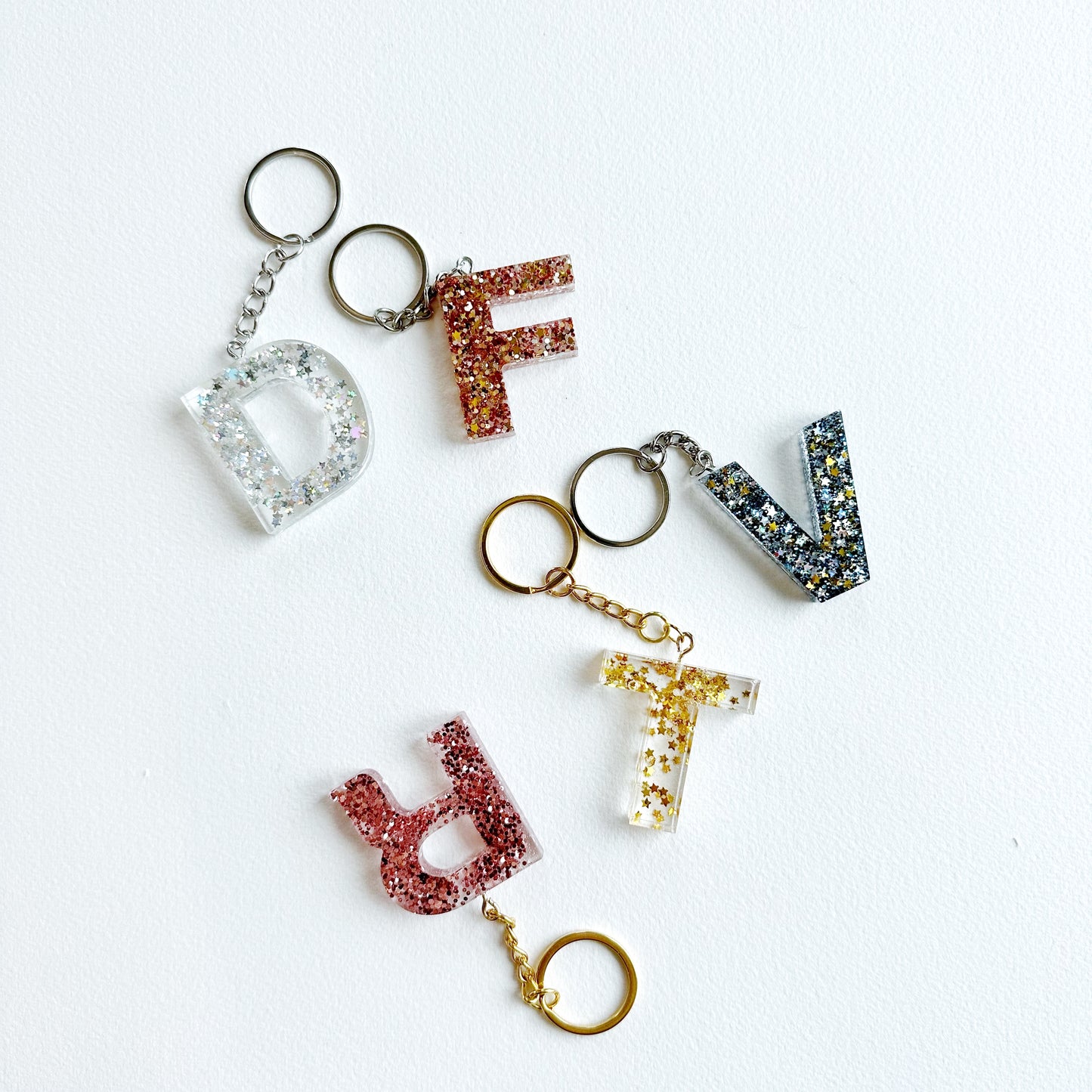 Glitter Monogram Key Chain