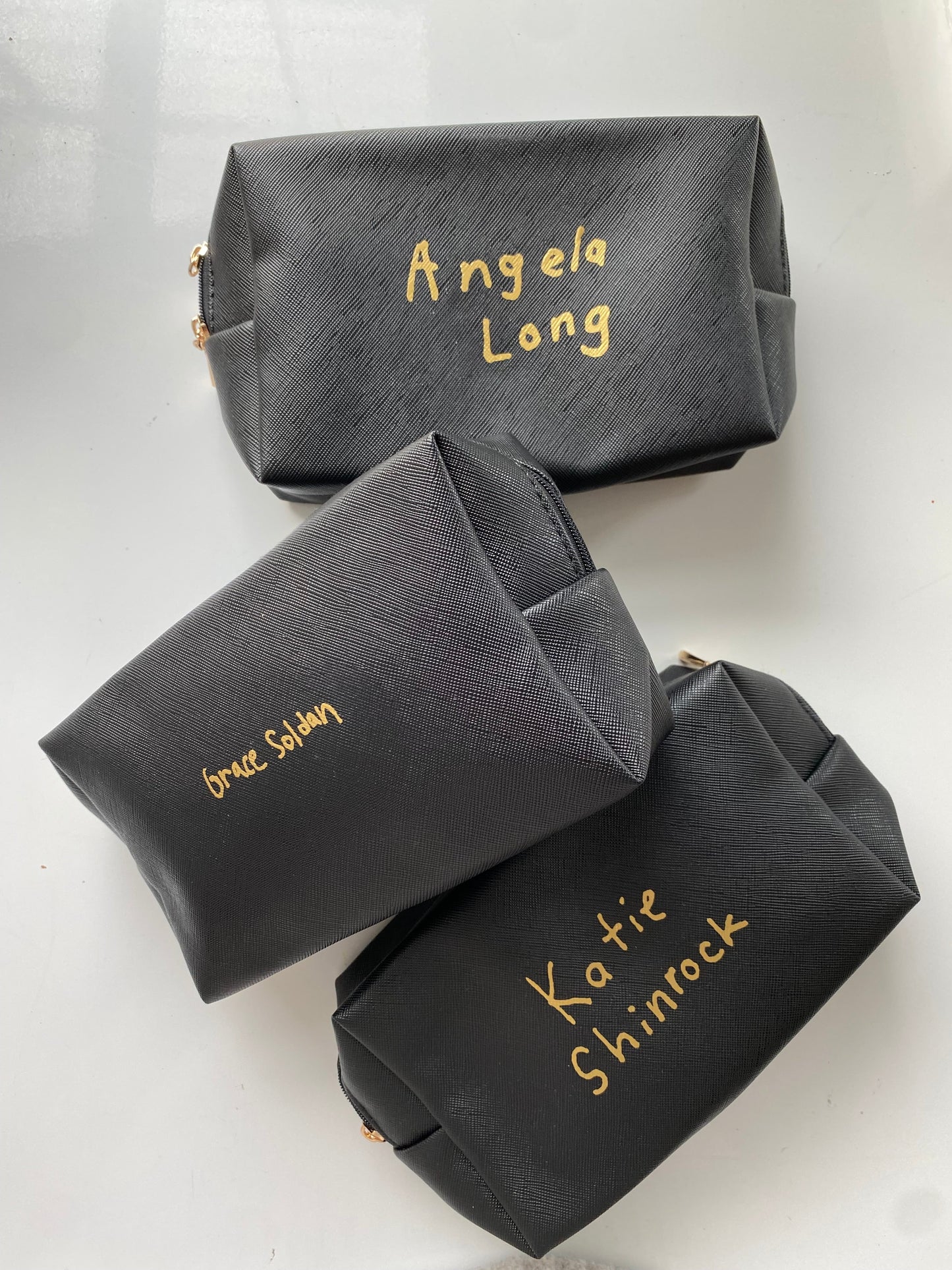 Golden make up bag