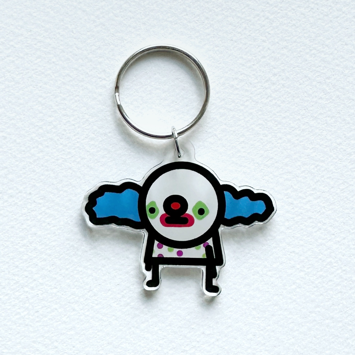 Clown boy charm key ring