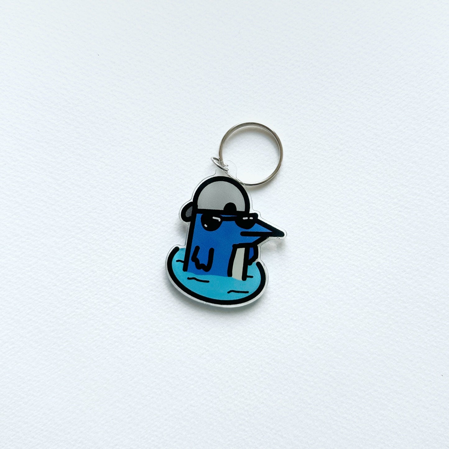 Blue Serpent Charm Key Ring