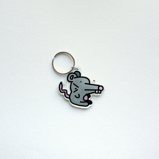 Rat Charm Key Ring