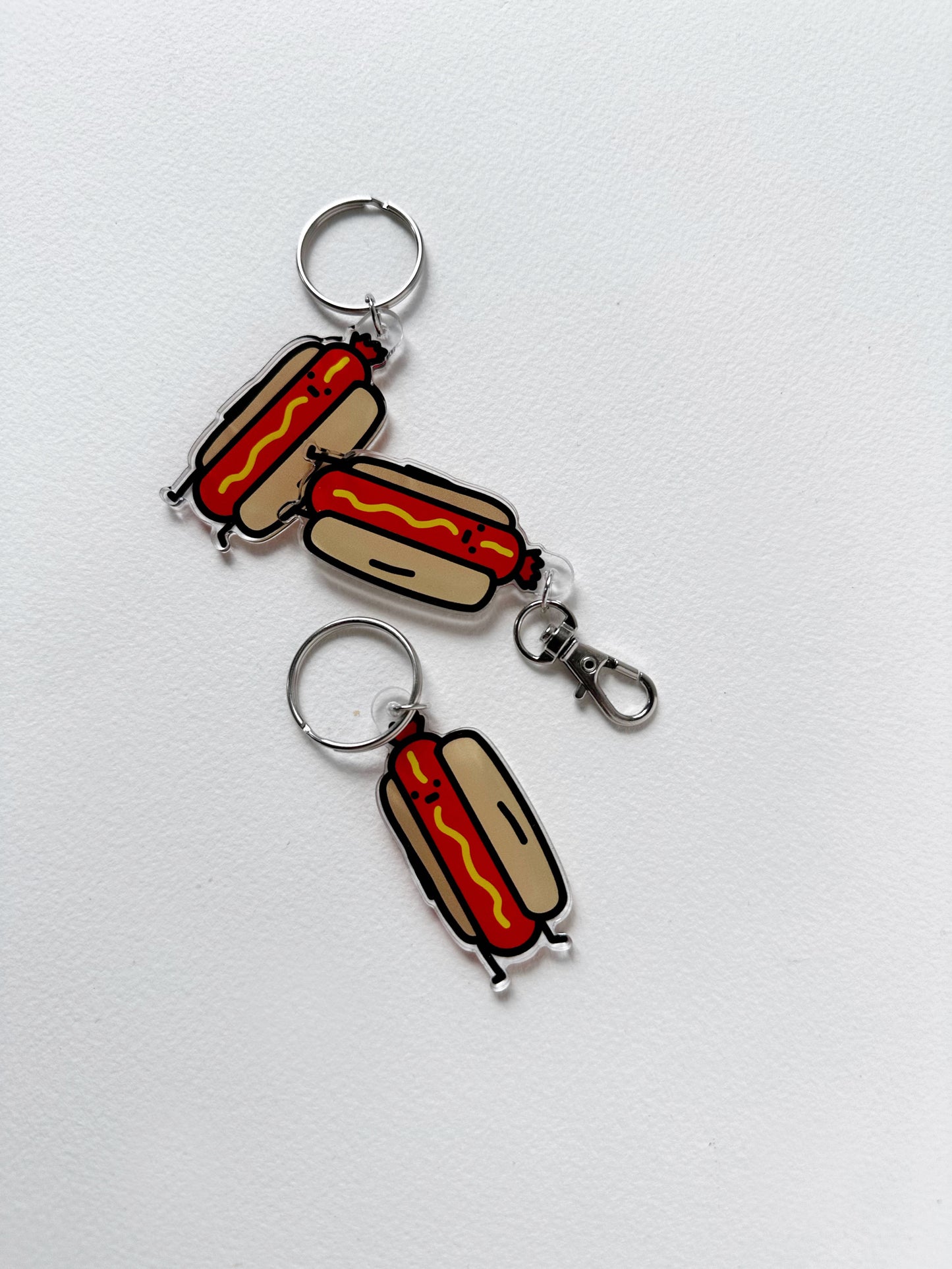 Hot dog Charm Key Ring