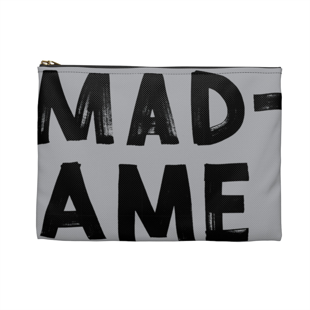 Block lettered Madame