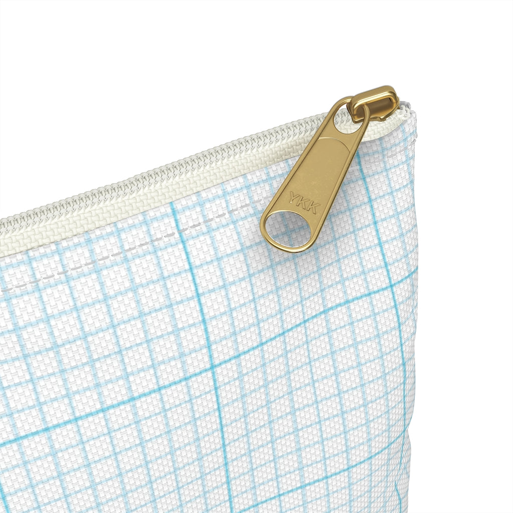 Blue Graph Striped Pouch