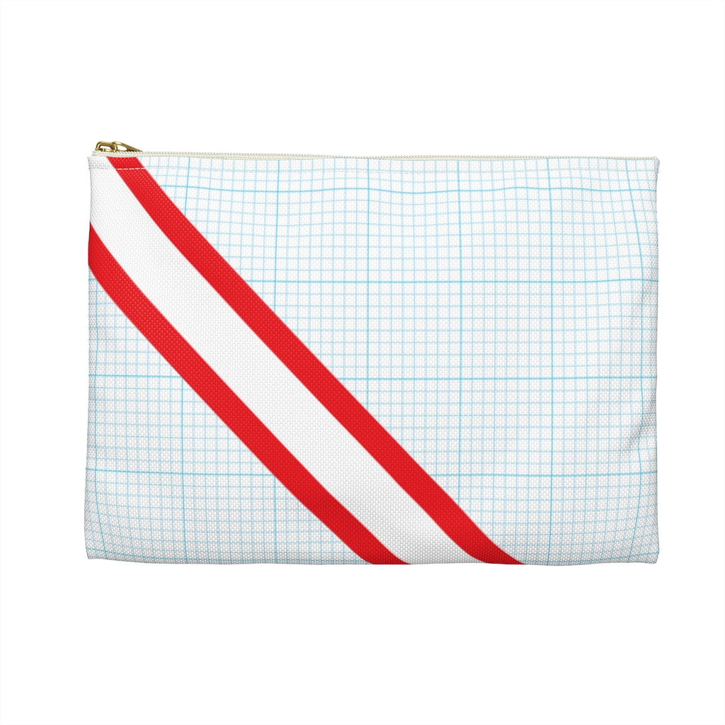 Blue Graph Striped Pouch