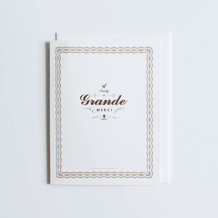 Grande Merci Bookworm Card