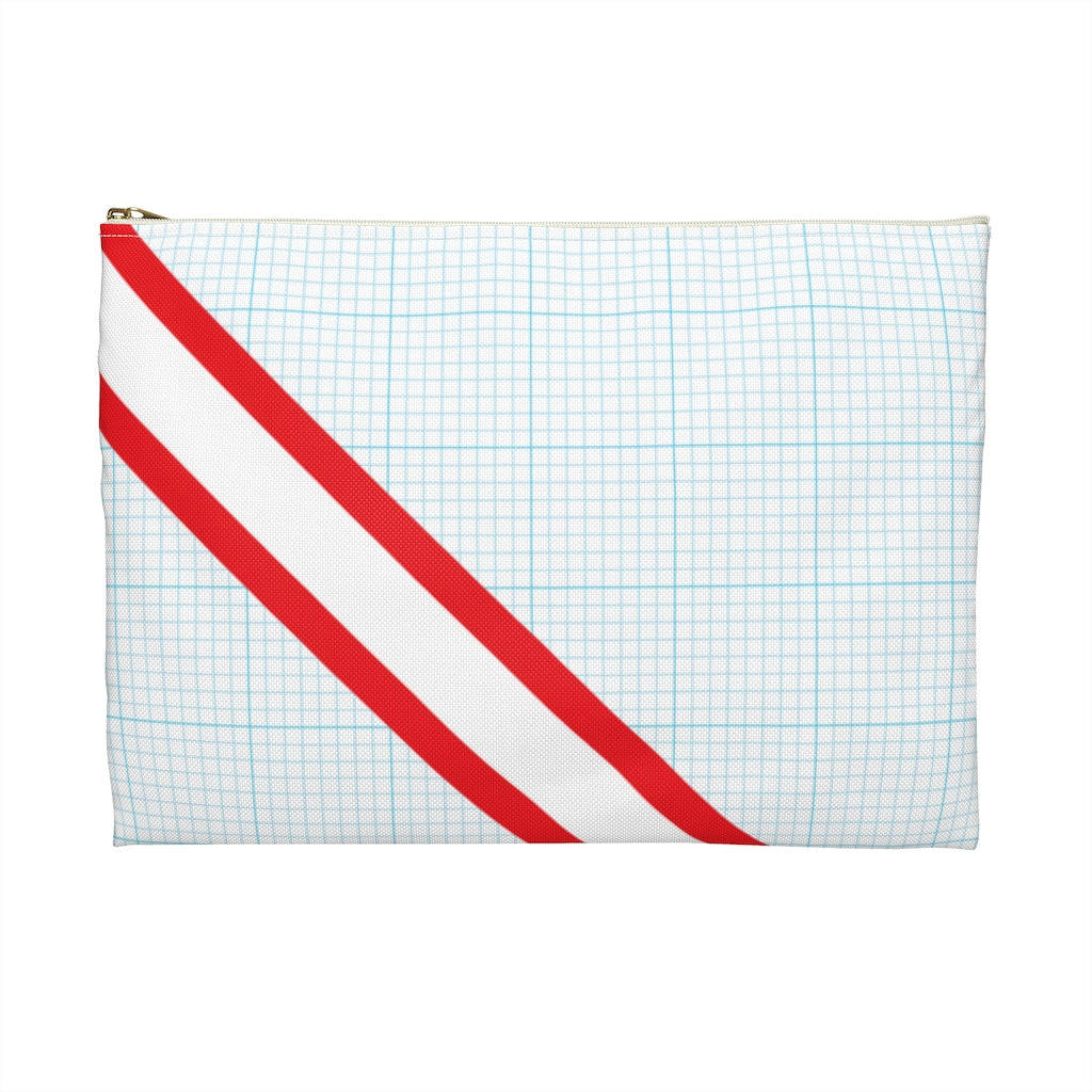 Blue Graph Striped Pouch