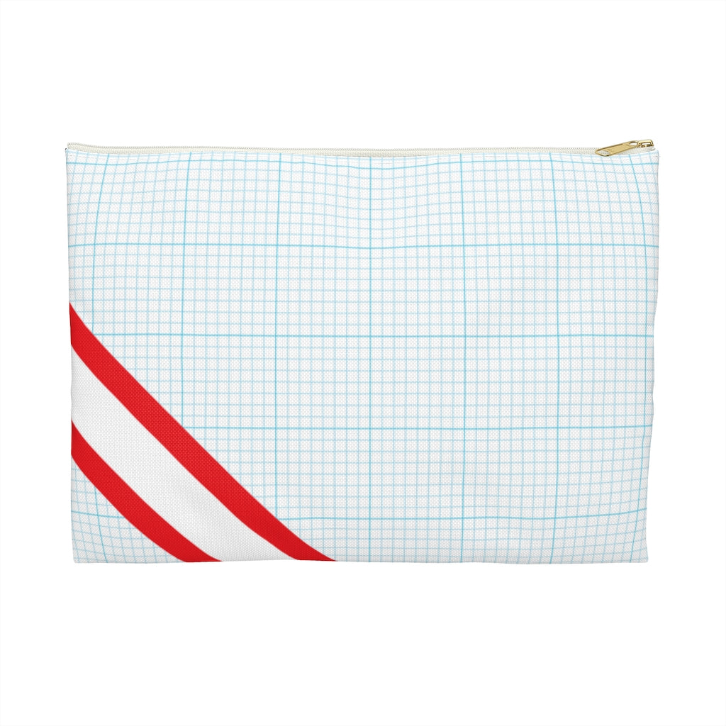 Blue Graph Striped Pouch