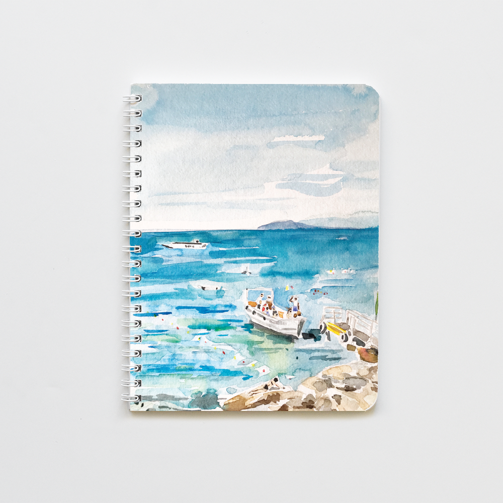 Amalfi Coast Girl on the Rock Notebook