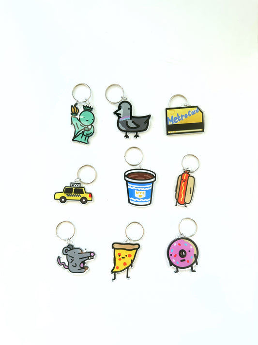 New York Series Charm Key Ring