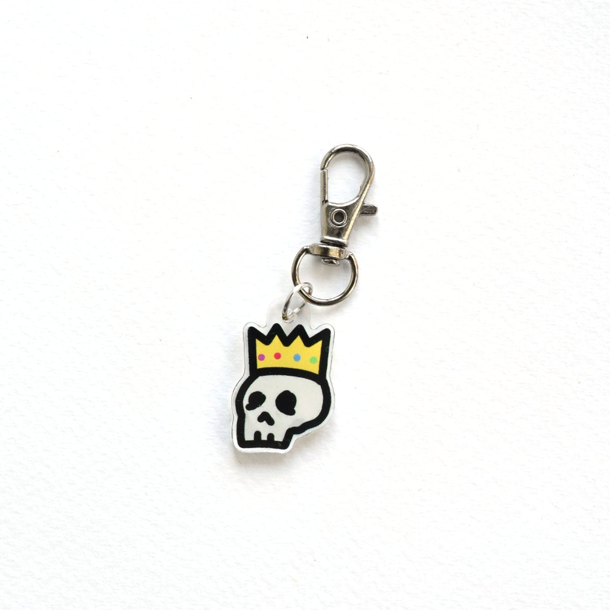 Skull Crown Charm Key Ring