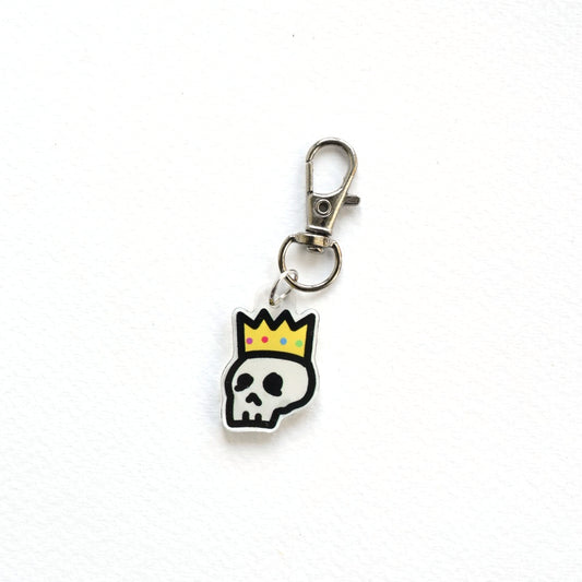 Skull Crown Charm Key Ring