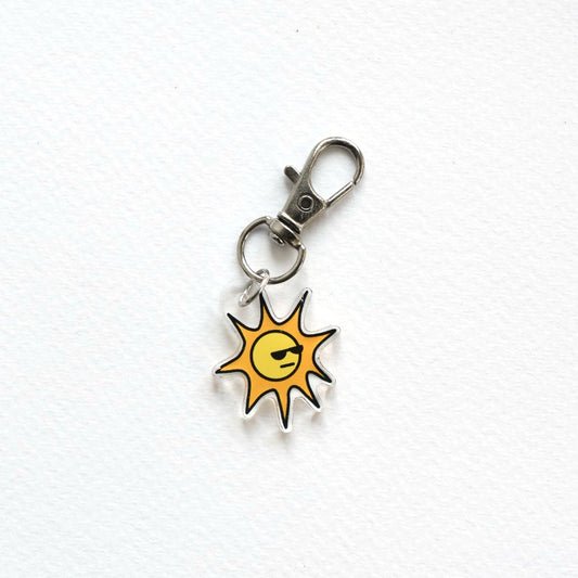 Sun Face Charm Key Ring