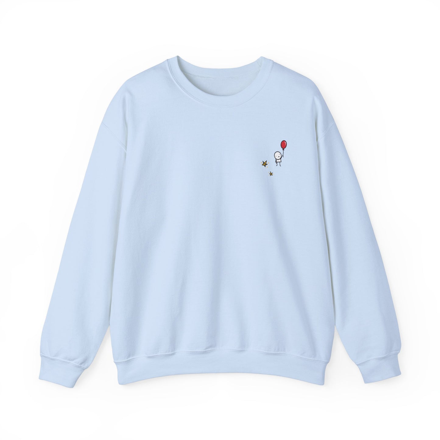 Boy with Balloon and Stars - Crewneck Sweatshirt