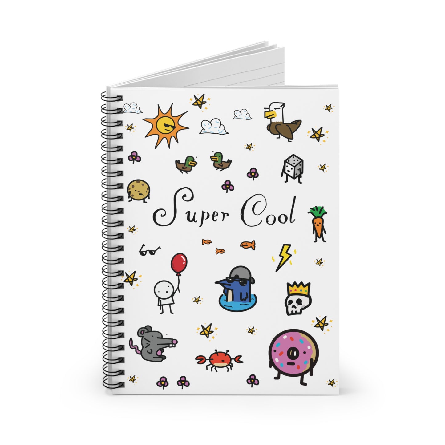 "Super Cool" Collage Spiral Notebook - Ruled Line