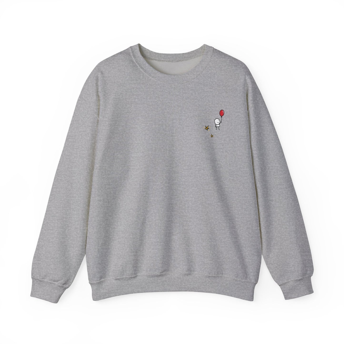 Boy with Balloon and Stars - Crewneck Sweatshirt