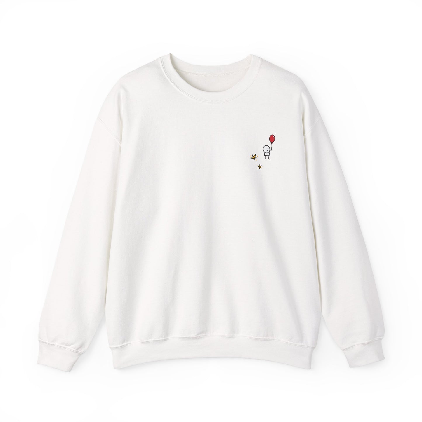 Boy with Balloon and Stars - Crewneck Sweatshirt