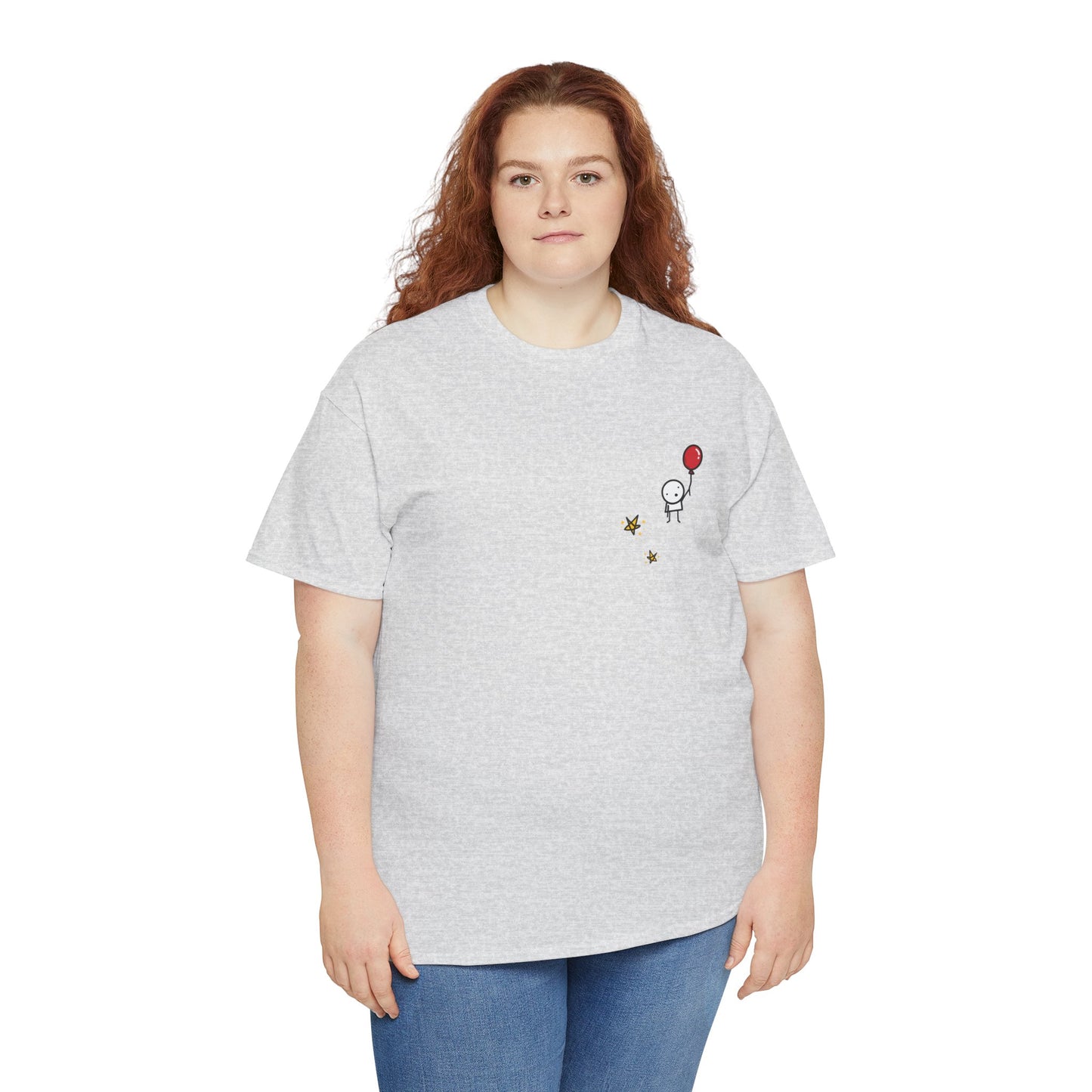 Boy with Balloon and Stars - Adult Heavy Cotton™ Tee