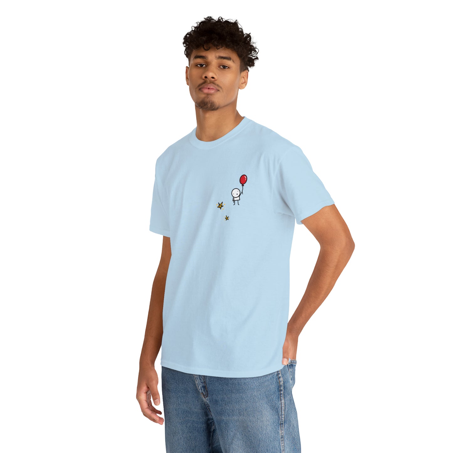 Boy with Balloon and Stars - Adult Heavy Cotton™ Tee