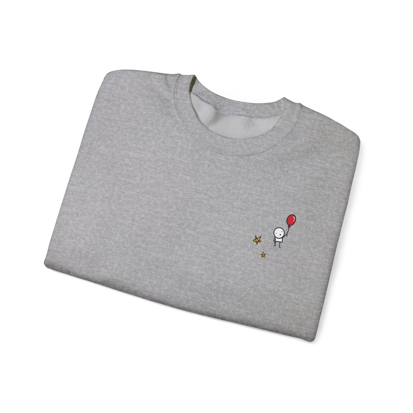 Boy with Balloon and Stars - Crewneck Sweatshirt
