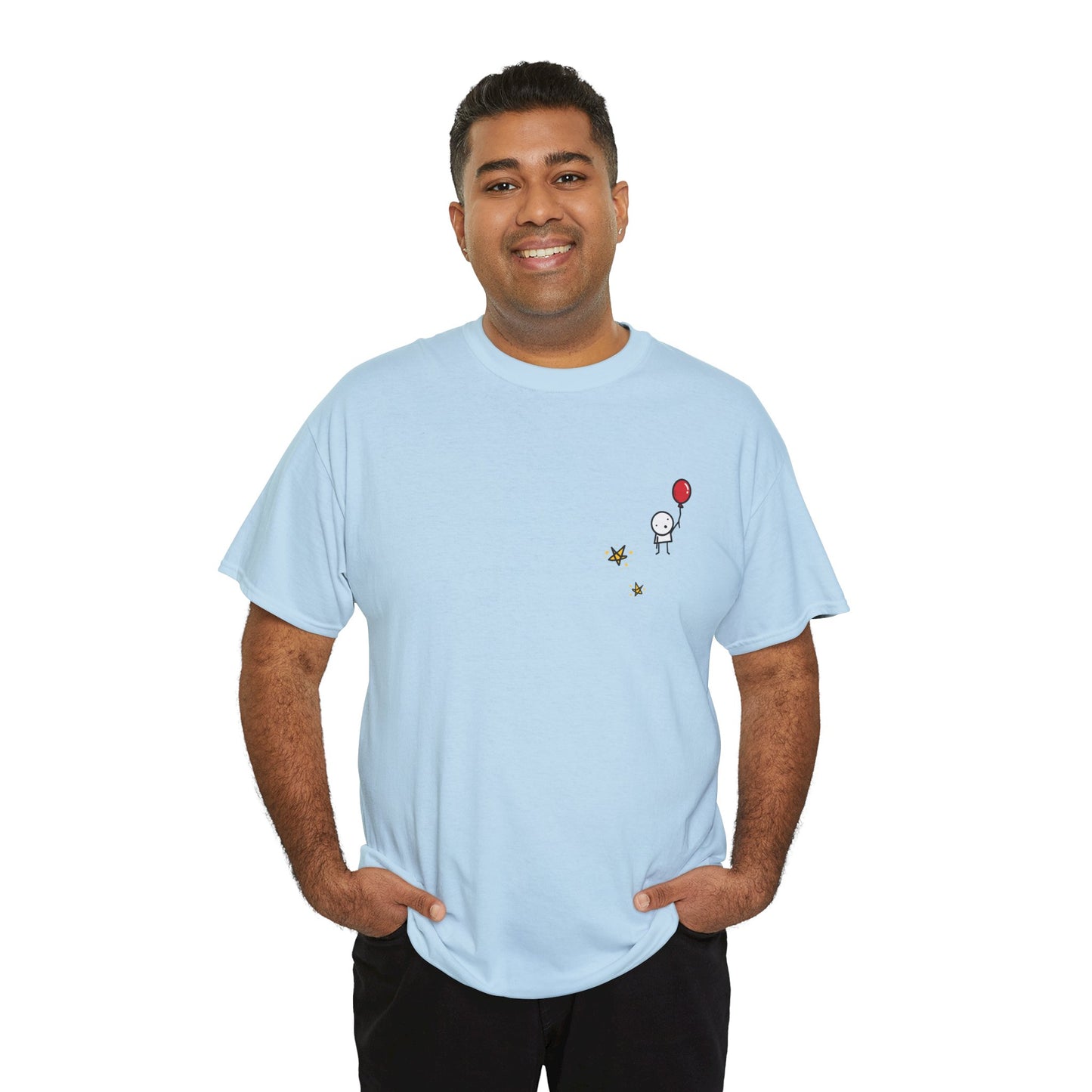 Boy with Balloon and Stars - Adult Heavy Cotton™ Tee