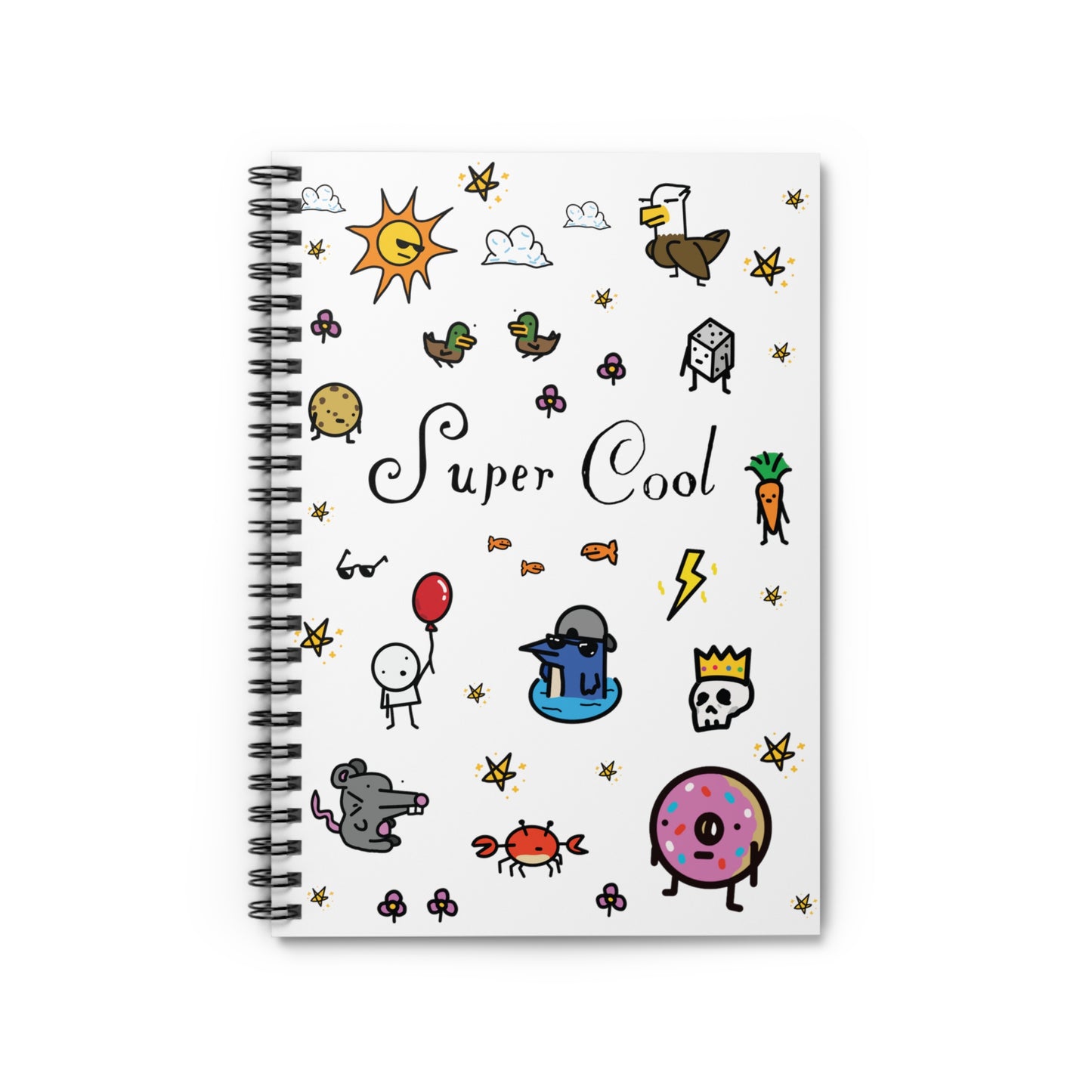 "Super Cool" Collage Spiral Notebook - Ruled Line