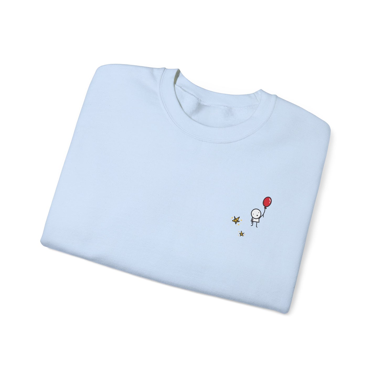 Boy with Balloon and Stars - Crewneck Sweatshirt