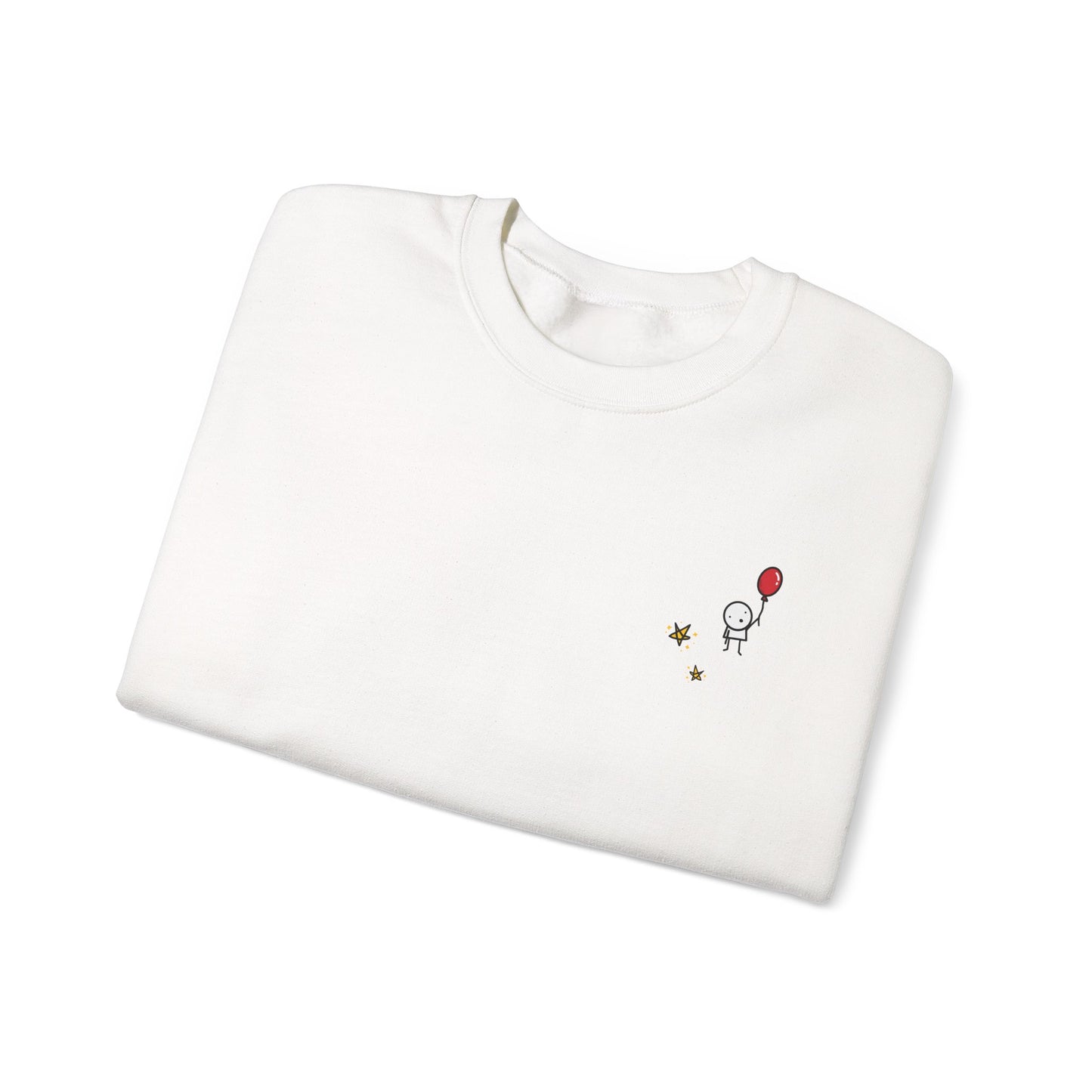 Boy with Balloon and Stars - Crewneck Sweatshirt
