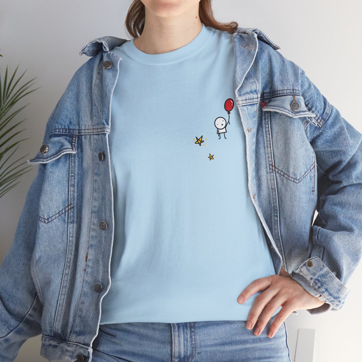 Boy with Balloon and Stars - Adult Heavy Cotton™ Tee
