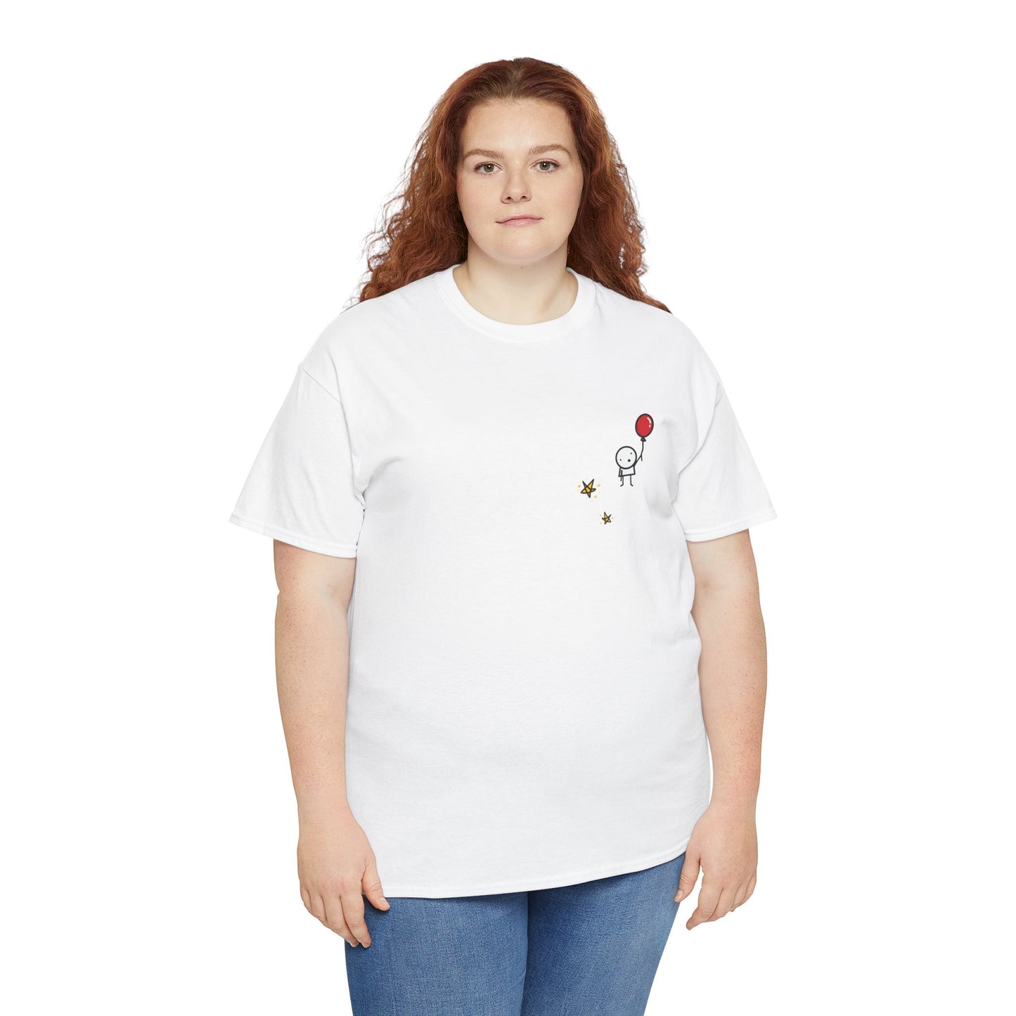 Boy with Balloon and Stars - Adult Heavy Cotton™ Tee