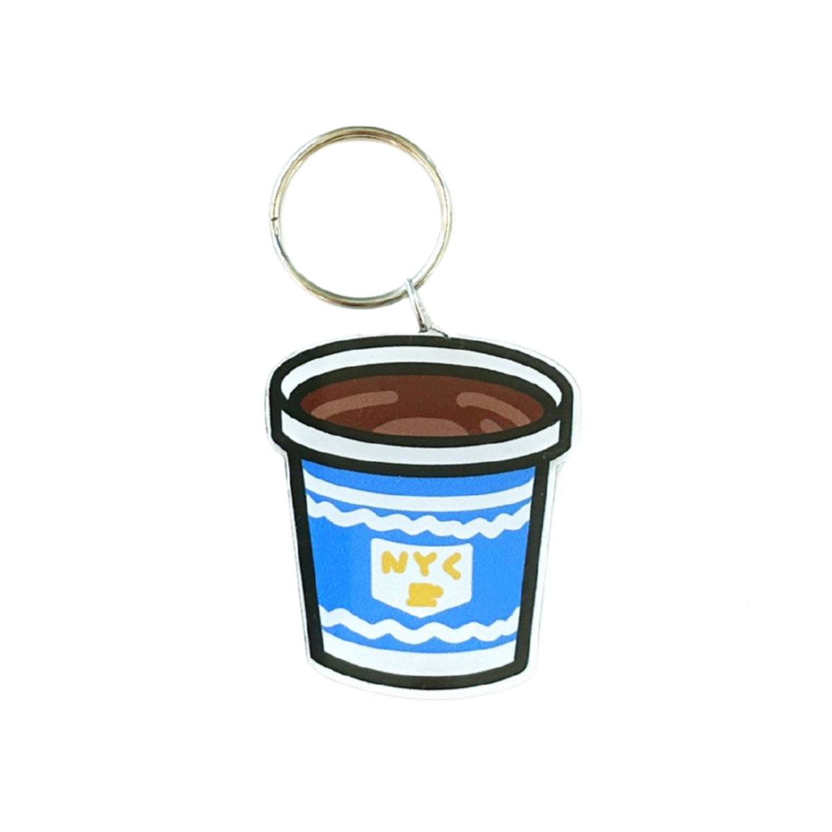Coffee cup charm key ring