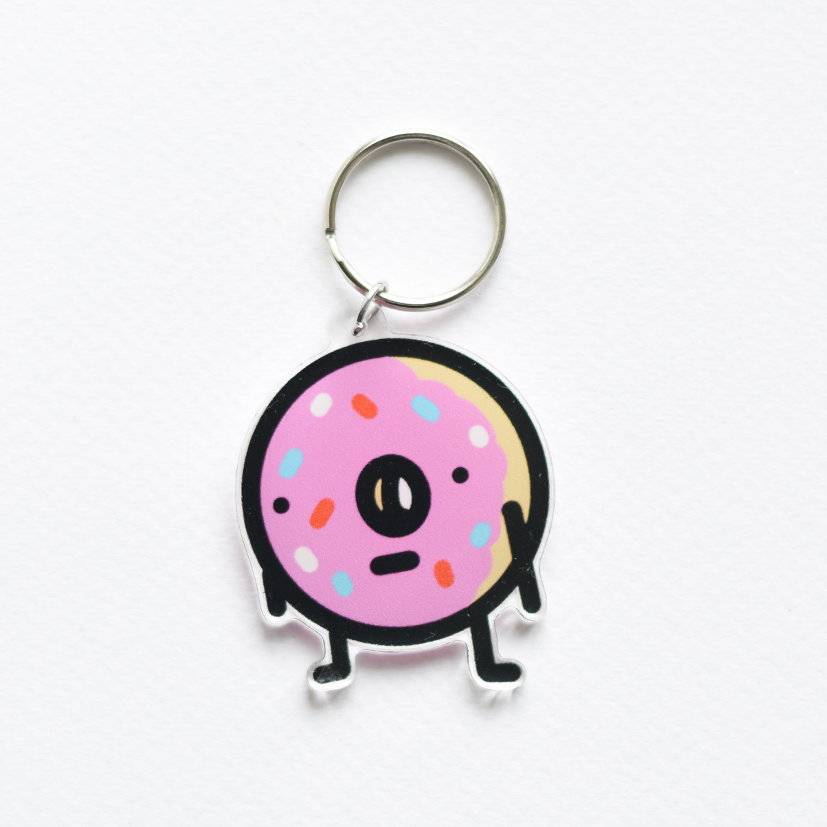 Donut charm key ring