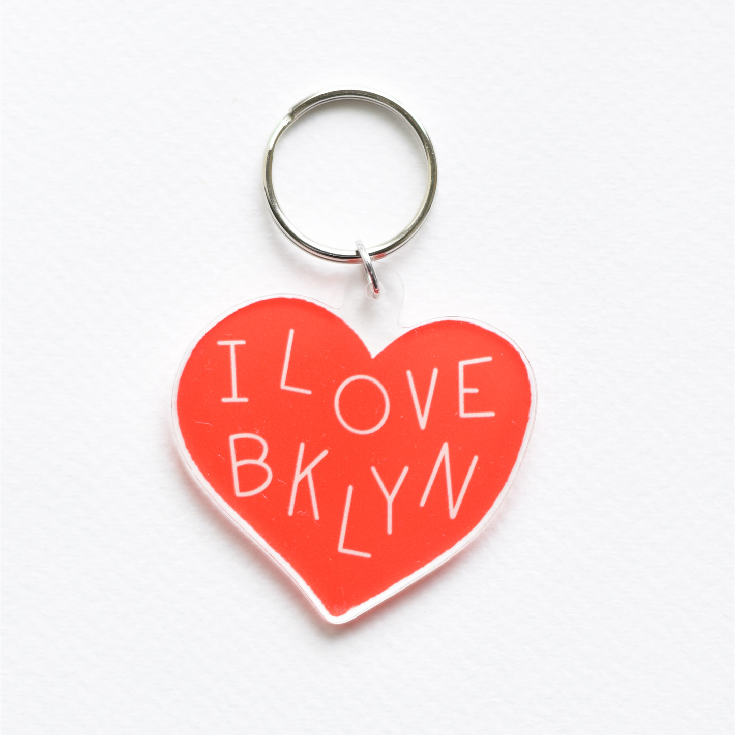 I Love BKLYN Heart Charm Key Ring