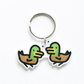 Twin ducks charm key ring