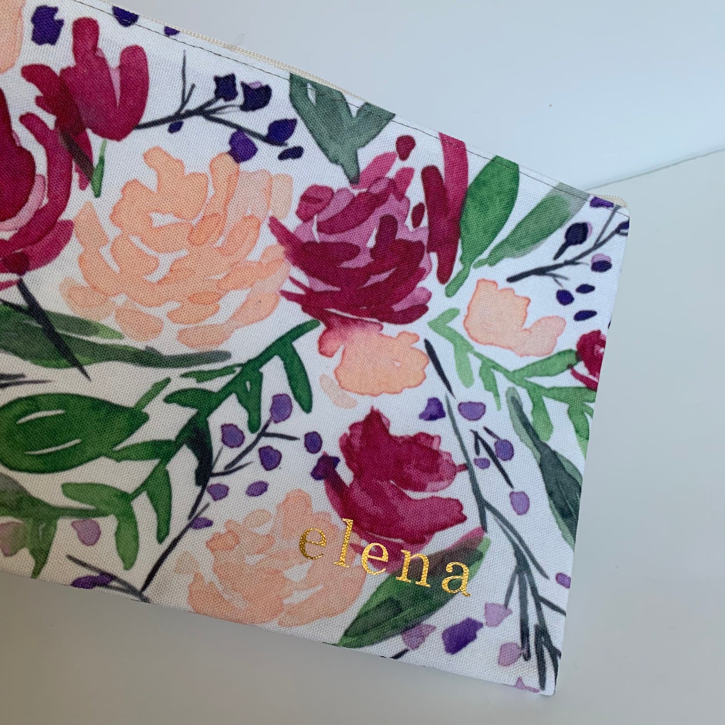 Golden Floral Pouch