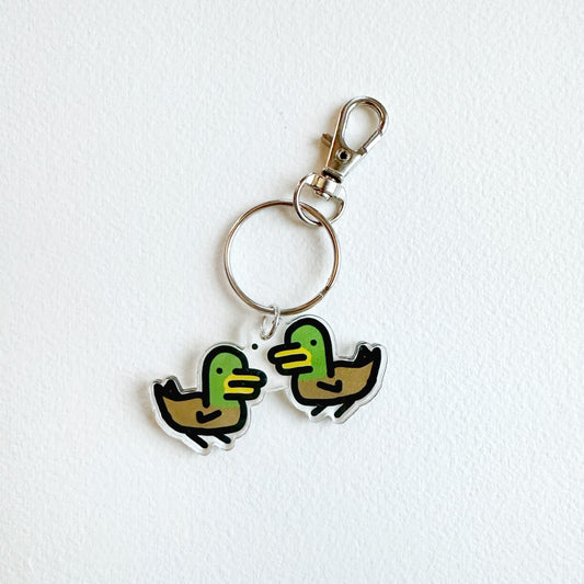 Twin Ducks Charm Key Ring