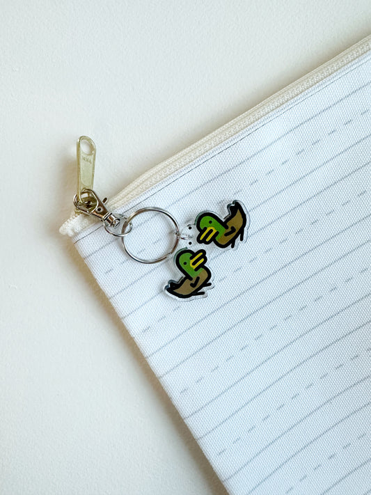 Twin Ducks Charm Key Ring