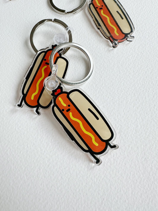 Hot dog Charm Key Ring